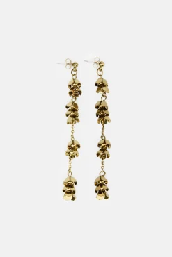 Lea. Pendientes de flores bañados en oro