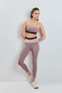 Leggings crop 4D STRETCH color block rosa