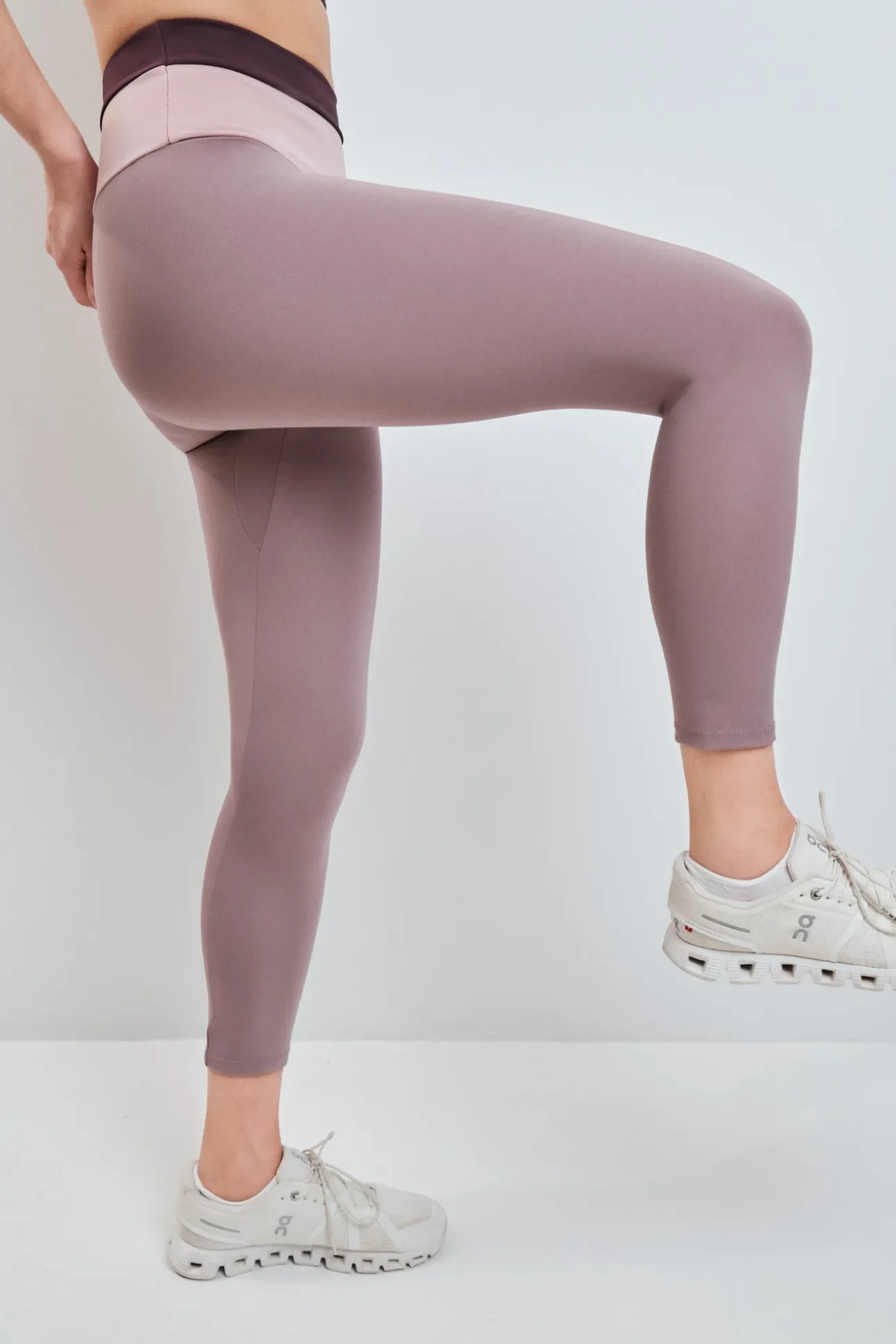 Leggings crop 4D STRETCH color block rosa