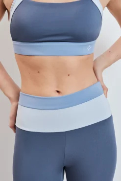 Leggings crop 4D STRETCH color block azul