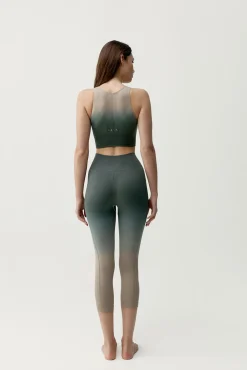 Leggings deportivos Dione verde y beige
