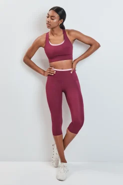 Leggings pirata burdeos 4D STRETCH