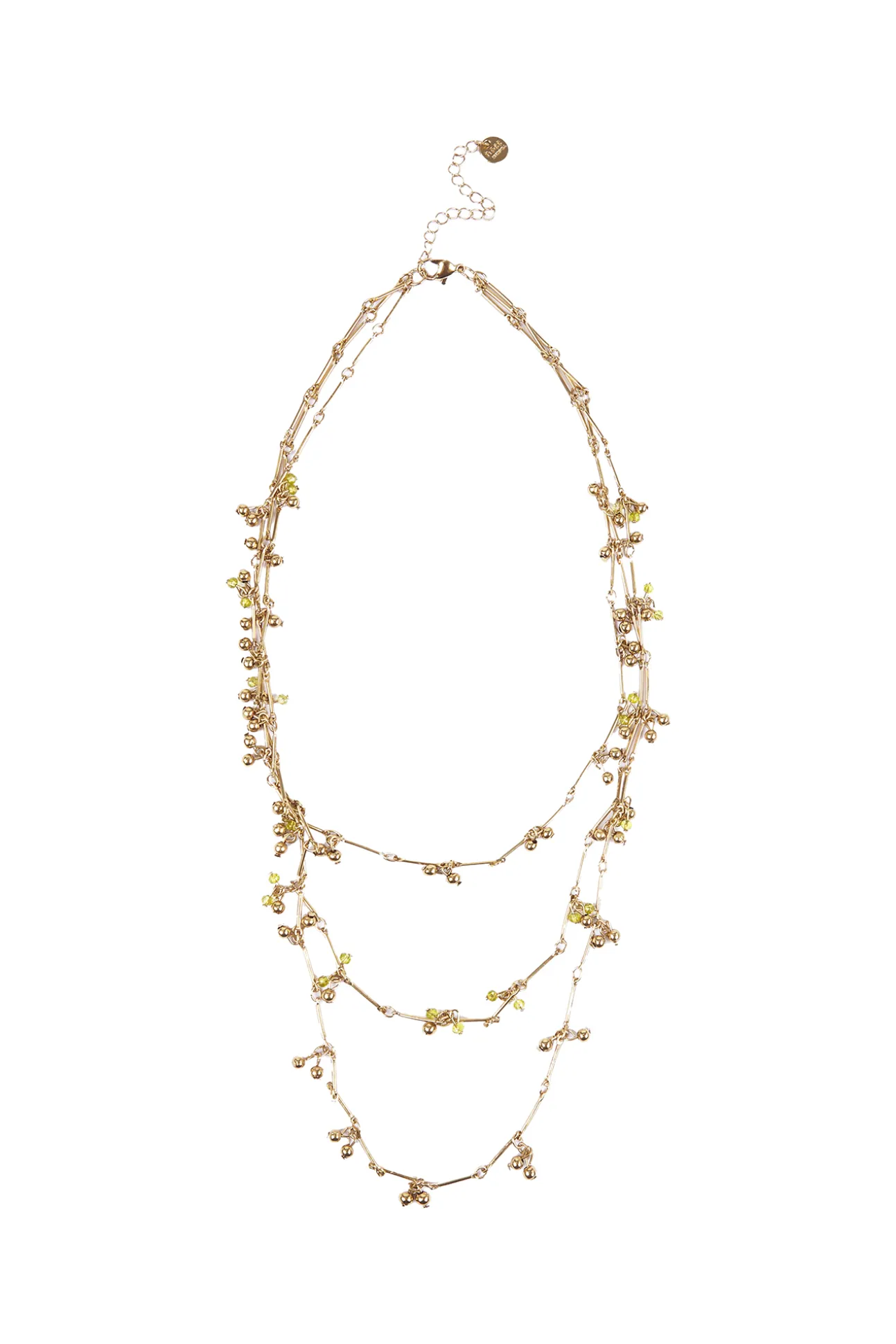Leonor. Collar multitiras bañado en oro