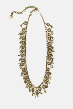 Lubna. Collar corto flores bañado en oro