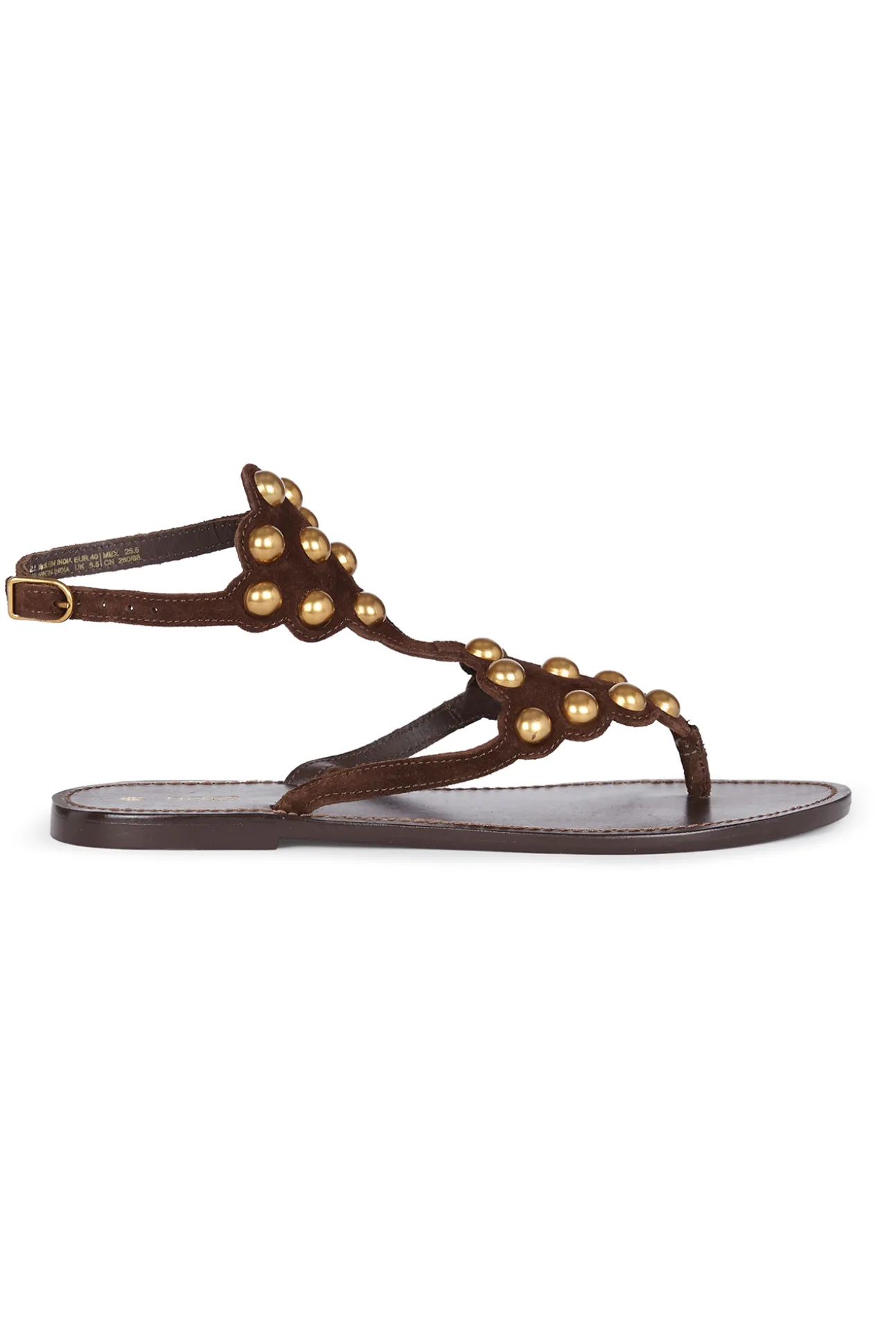 Maisa. Sandalias piel piezas metálicas