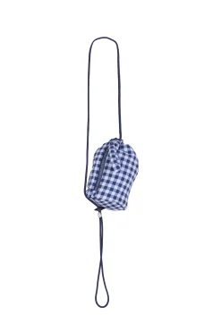 Mini bolso cruzado cuadros vichy azul