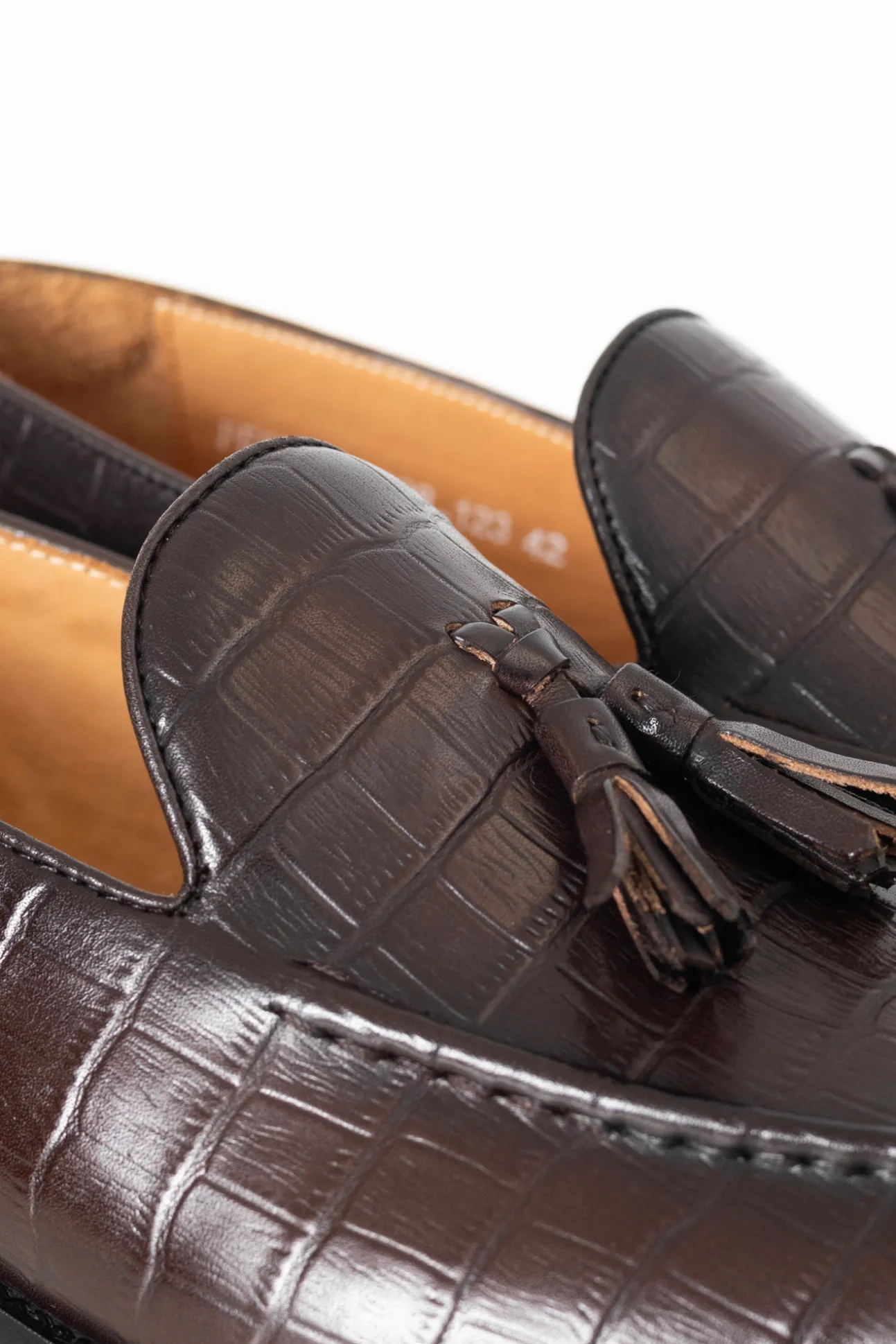 Mocasín piel borlas print