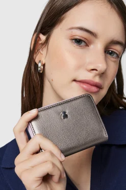Monedero plateado New Dubai Saffiano