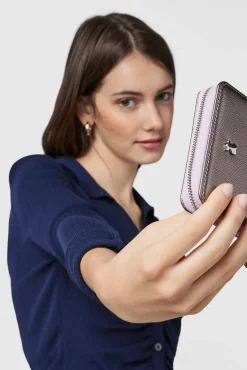 Monedero plateado New Dubai Saffiano