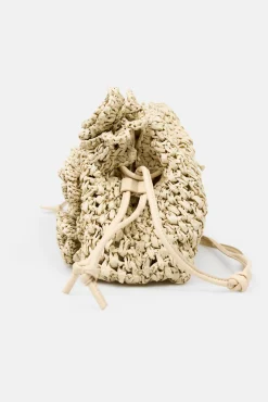 Nekane. Bolso fibras naturales con flores