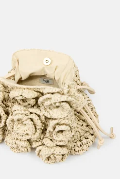 Nekane. Bolso fibras naturales con flores
