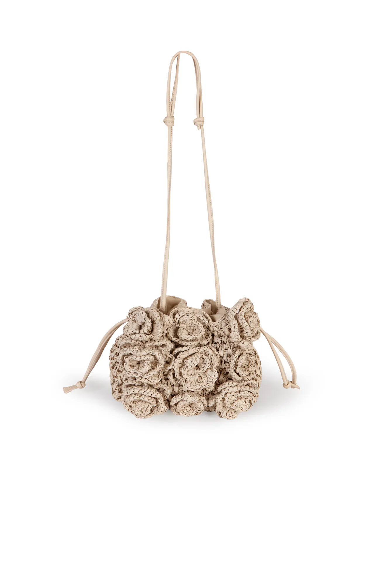 Nekane. Bolso fibras naturales con flores
