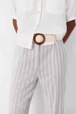 Pantalón ancho con lino