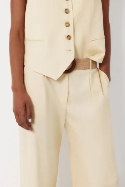 Pantalón ancho con lino