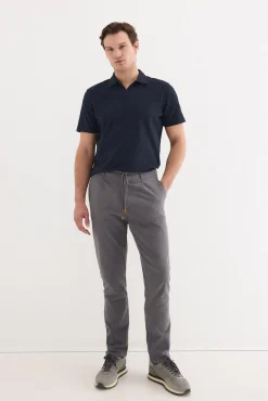 Pantalón chino algodón-lino cordones