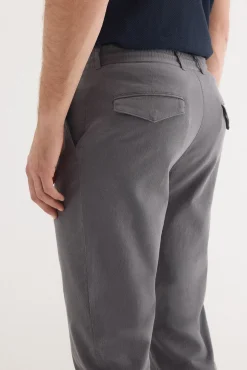 Pantalón chino algodón-lino cordones