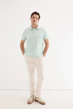 Pantalón chino algodón-lino cordones