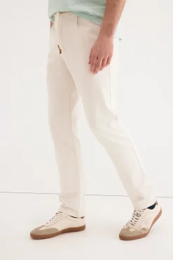 Pantalón chino algodón-lino cordones