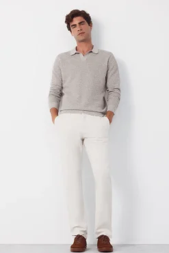 Pantalón chino algodón-lino regular