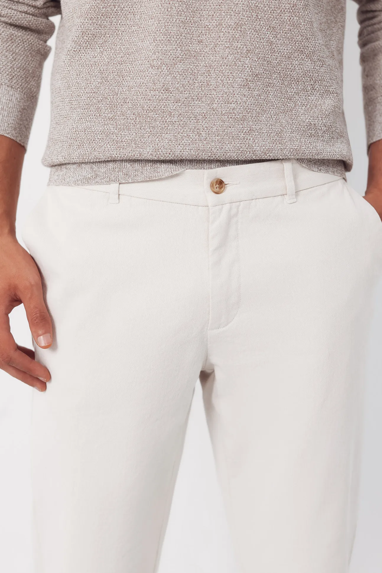 Pantalón chino algodón-lino regular