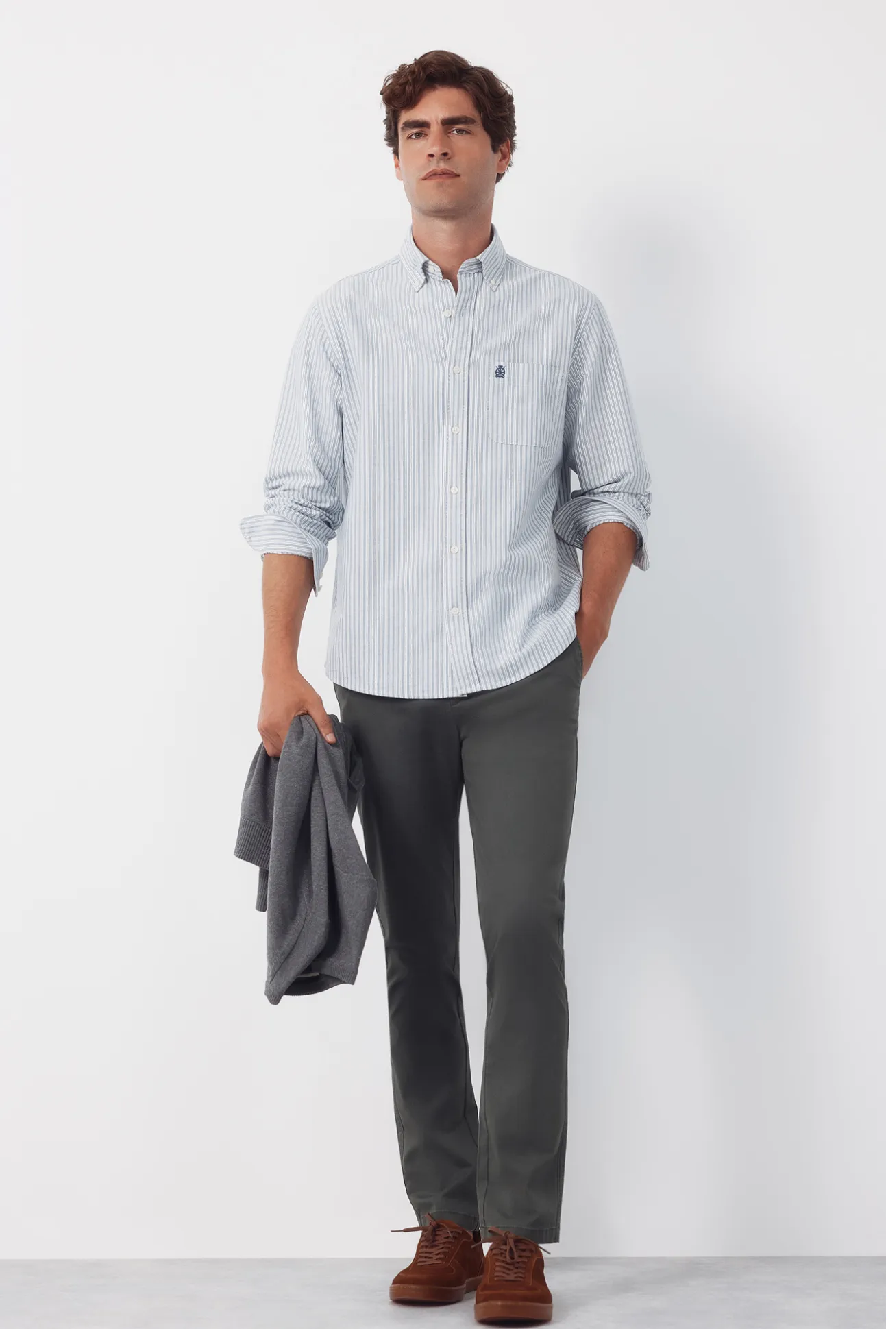 Pantalón chino print slim