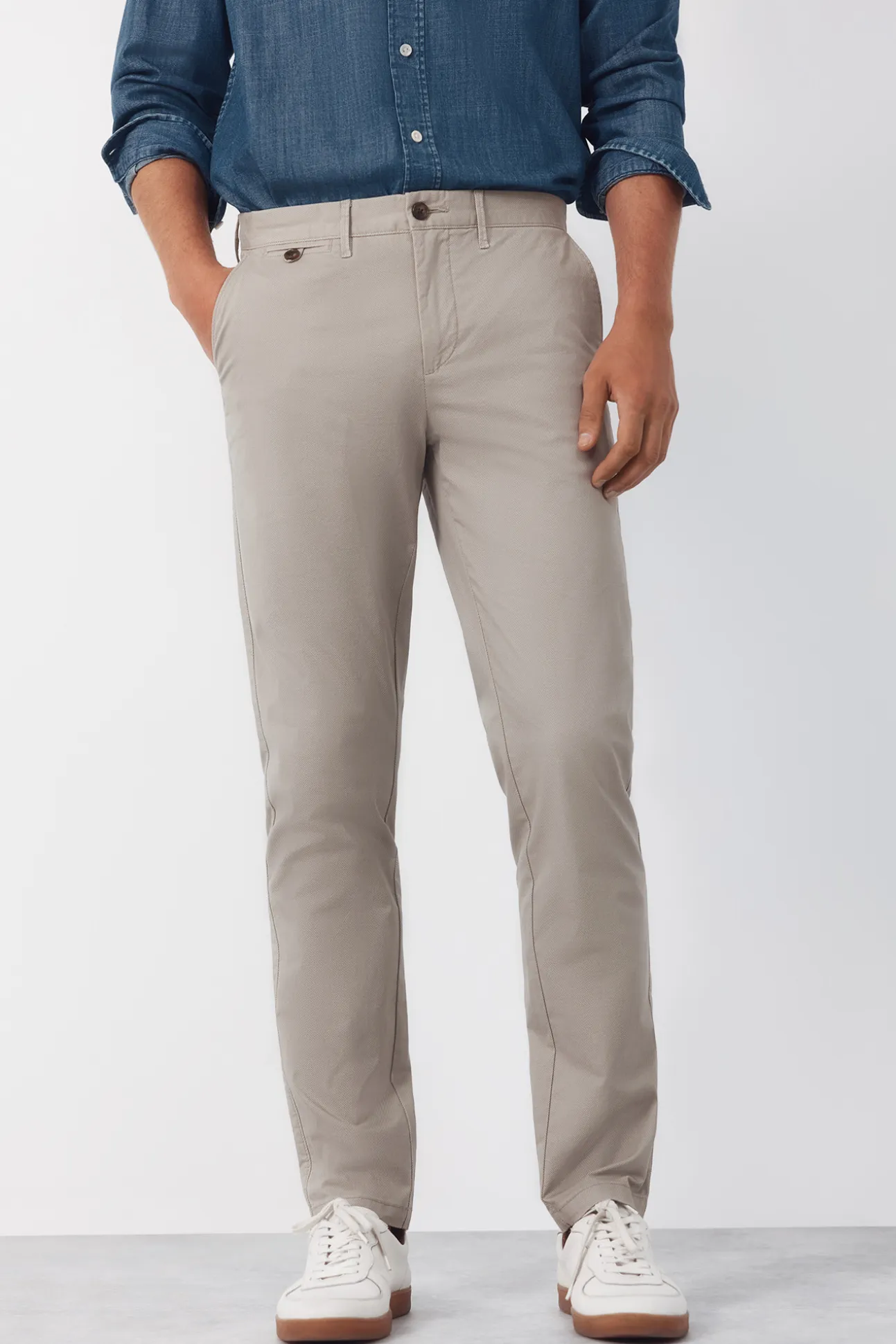 Pantalón chino print slim