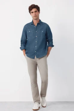 Pantalón chino print slim