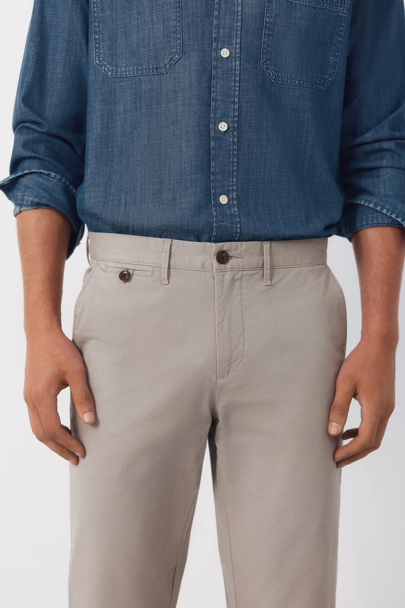 Pantalón chino print slim
