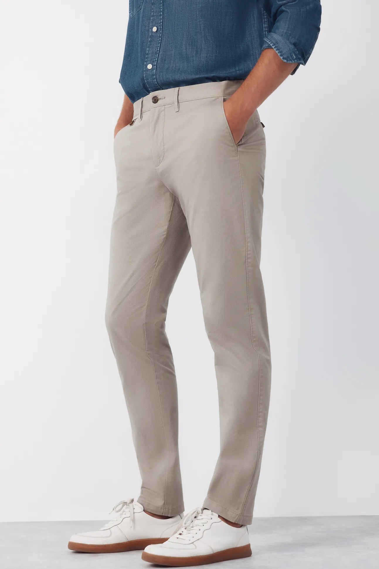 Pantalón chino print slim