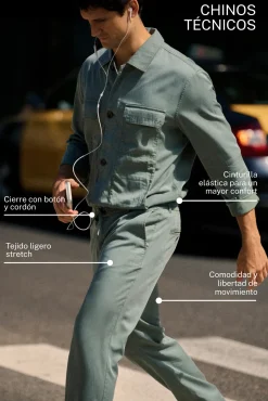 Pantalón chino técnico slim ligero