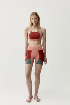 Pantalón corto deportivo Darana coral rojo/verde