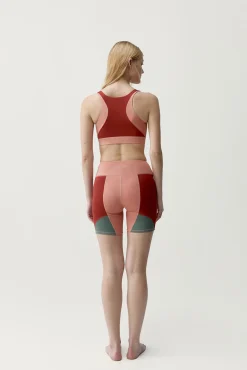Pantalón corto deportivo Darana coral rojo/verde