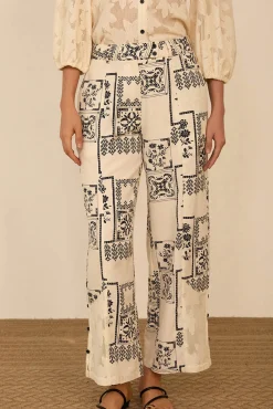 Pantalón estampado bimateria
