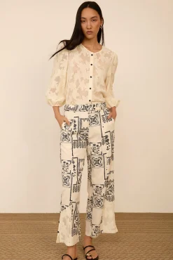 Pantalón estampado bimateria
