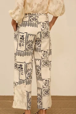 Pantalón estampado bimateria