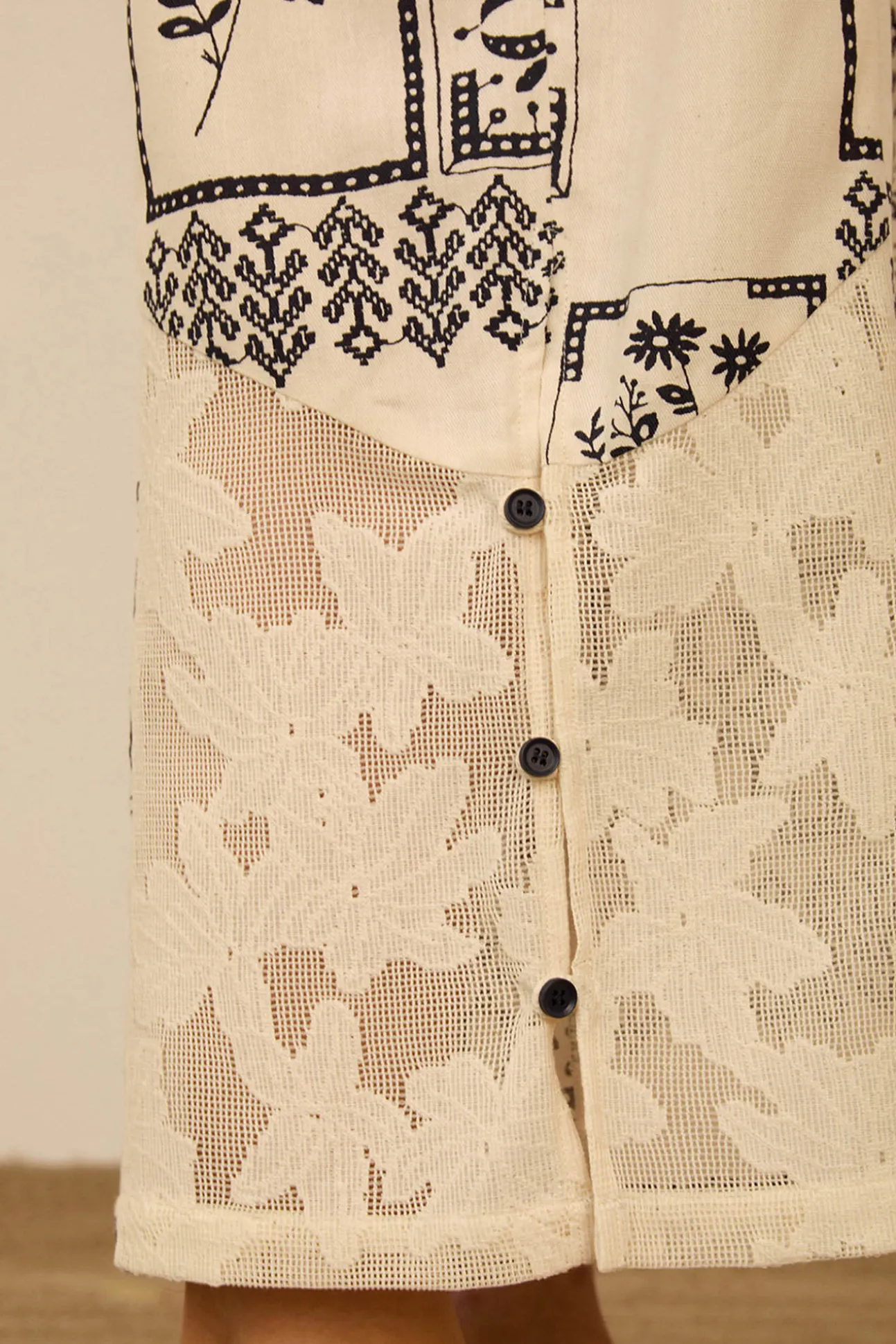 Pantalón estampado bimateria