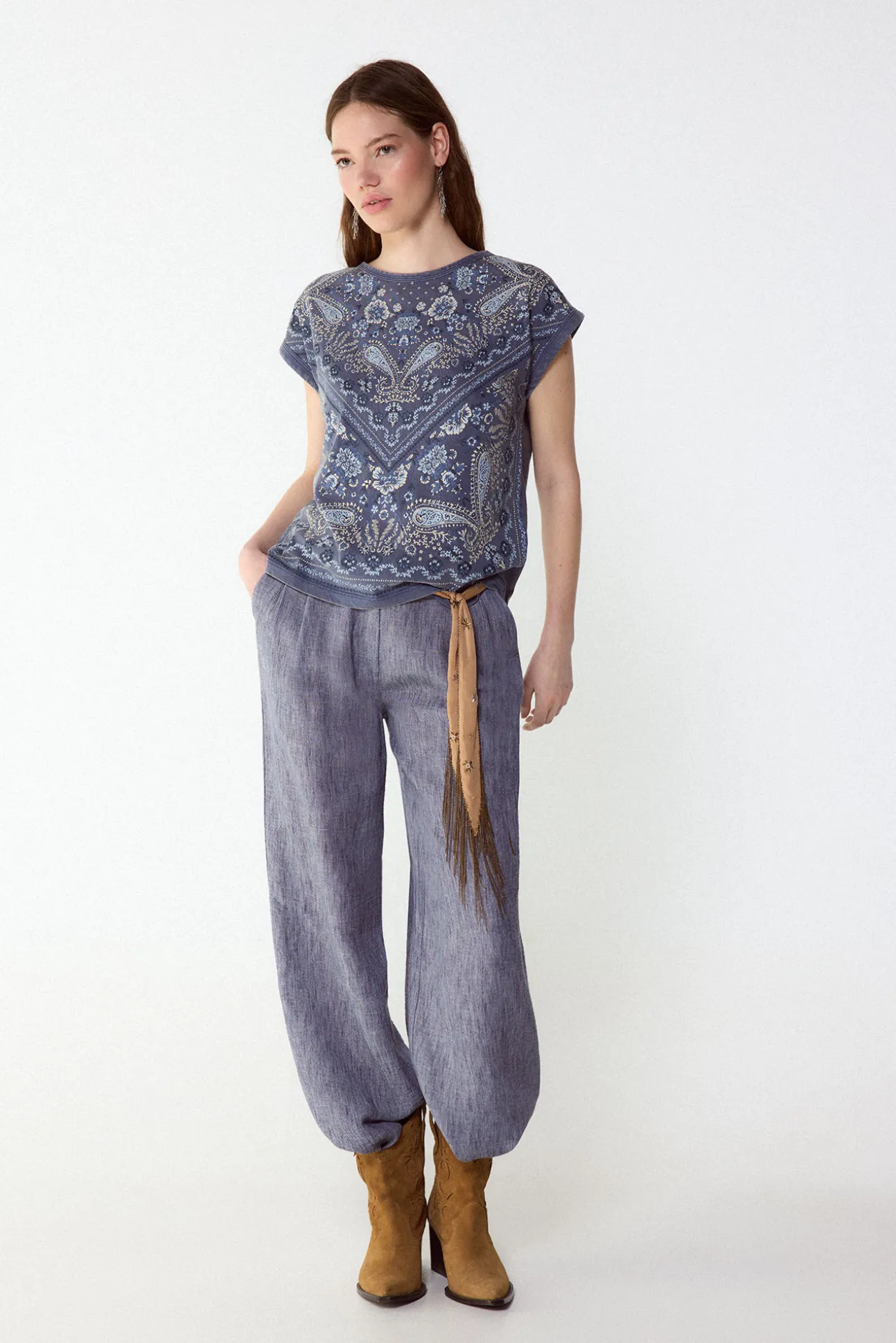 Pantalón fluído índigo