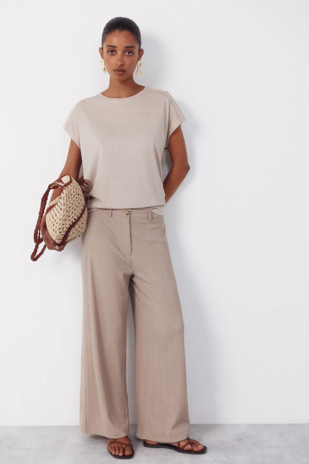 Pantalón fluído textura