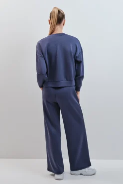 Pantalón largo ancho modal azul