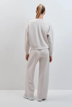 Pantalón largo ancho modal gris oscuro