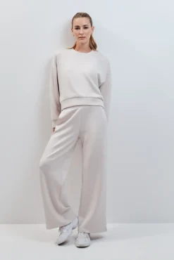 Pantalón largo ancho modal gris oscuro