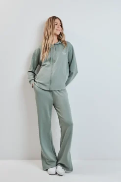 Pantalón largo ancho viscosa suave verde