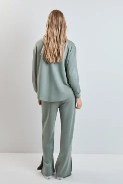 Pantalón largo ancho viscosa suave verde