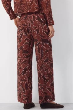 Pantalón lino estampado