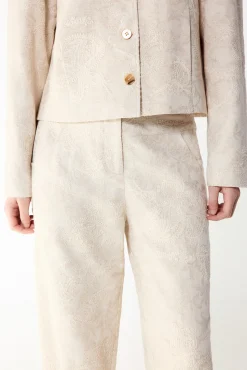 Pantalón recto bordado
