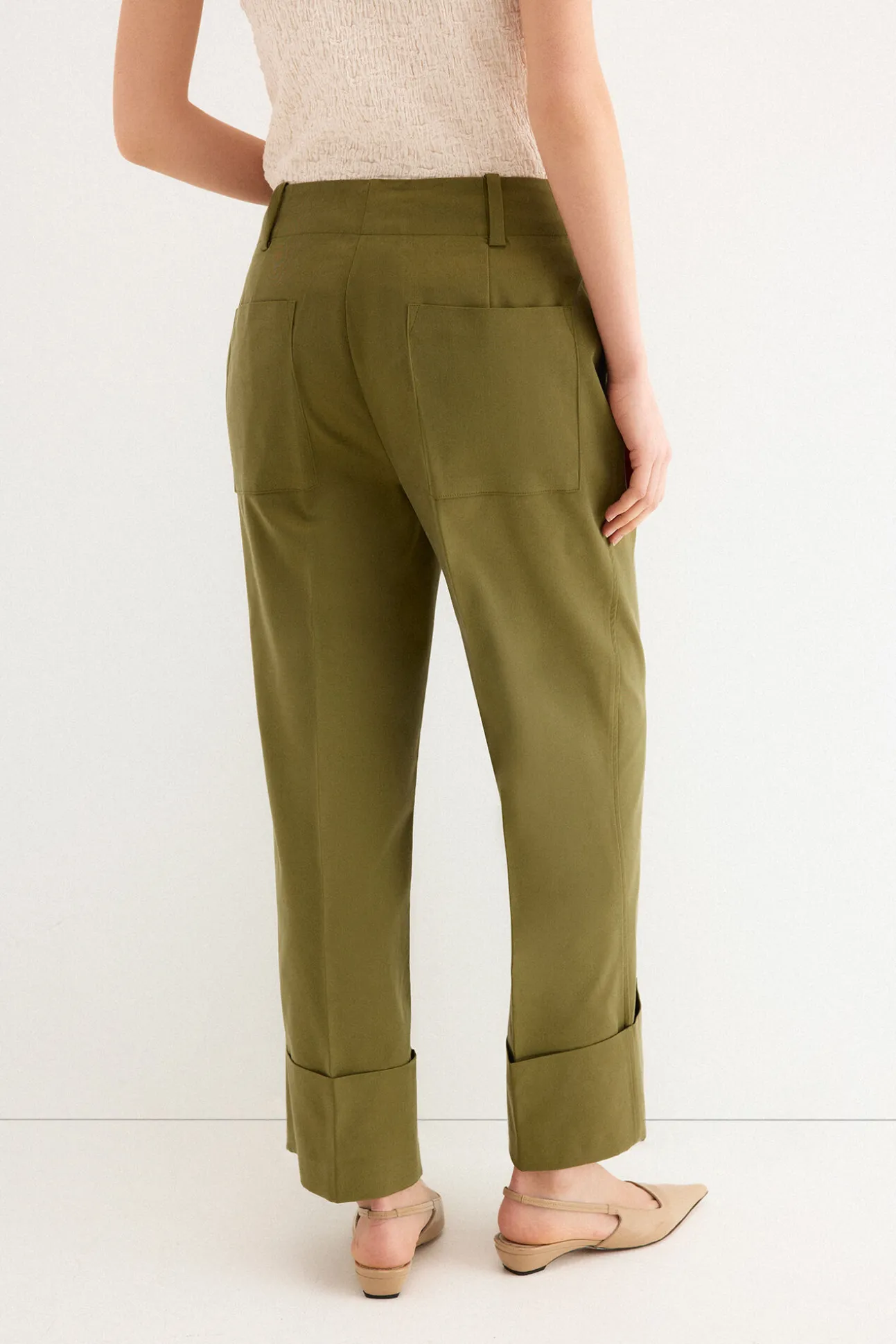 Pantalón recto verde