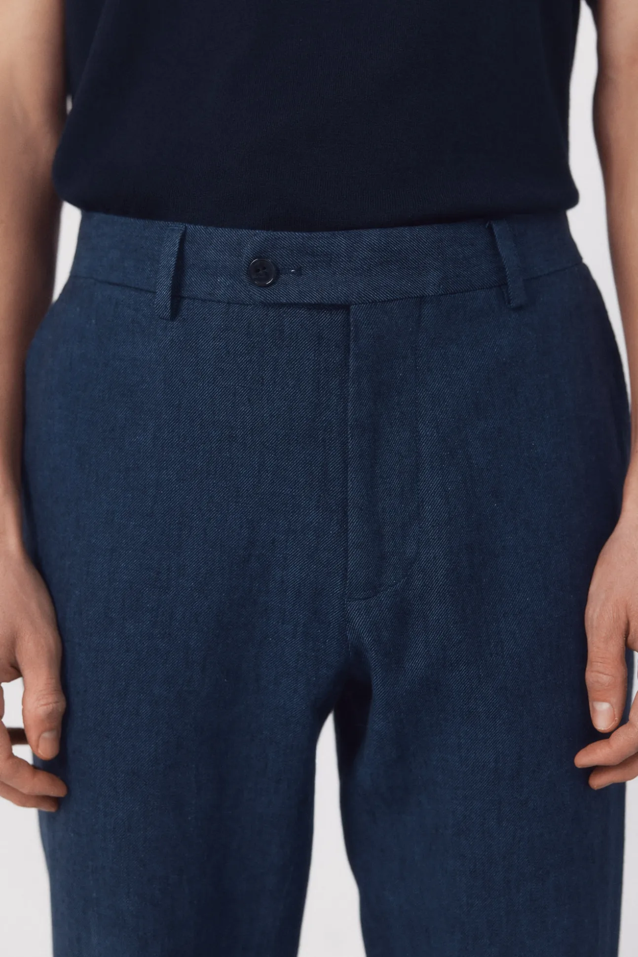 Pantalón traje coordinado mezcla lino