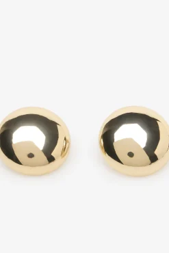 Pendientes botón dorados