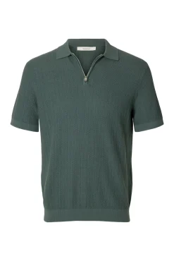 Polo de punto con media cremallera