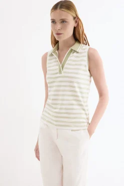 Polo de rayas sin mangas